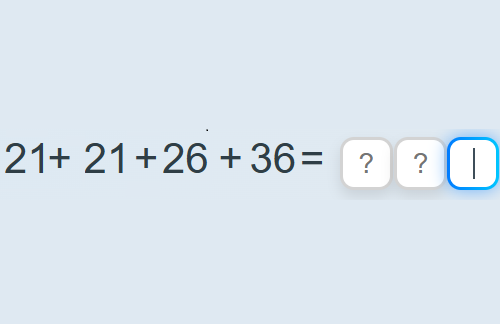 Add four numbers up to two digits each